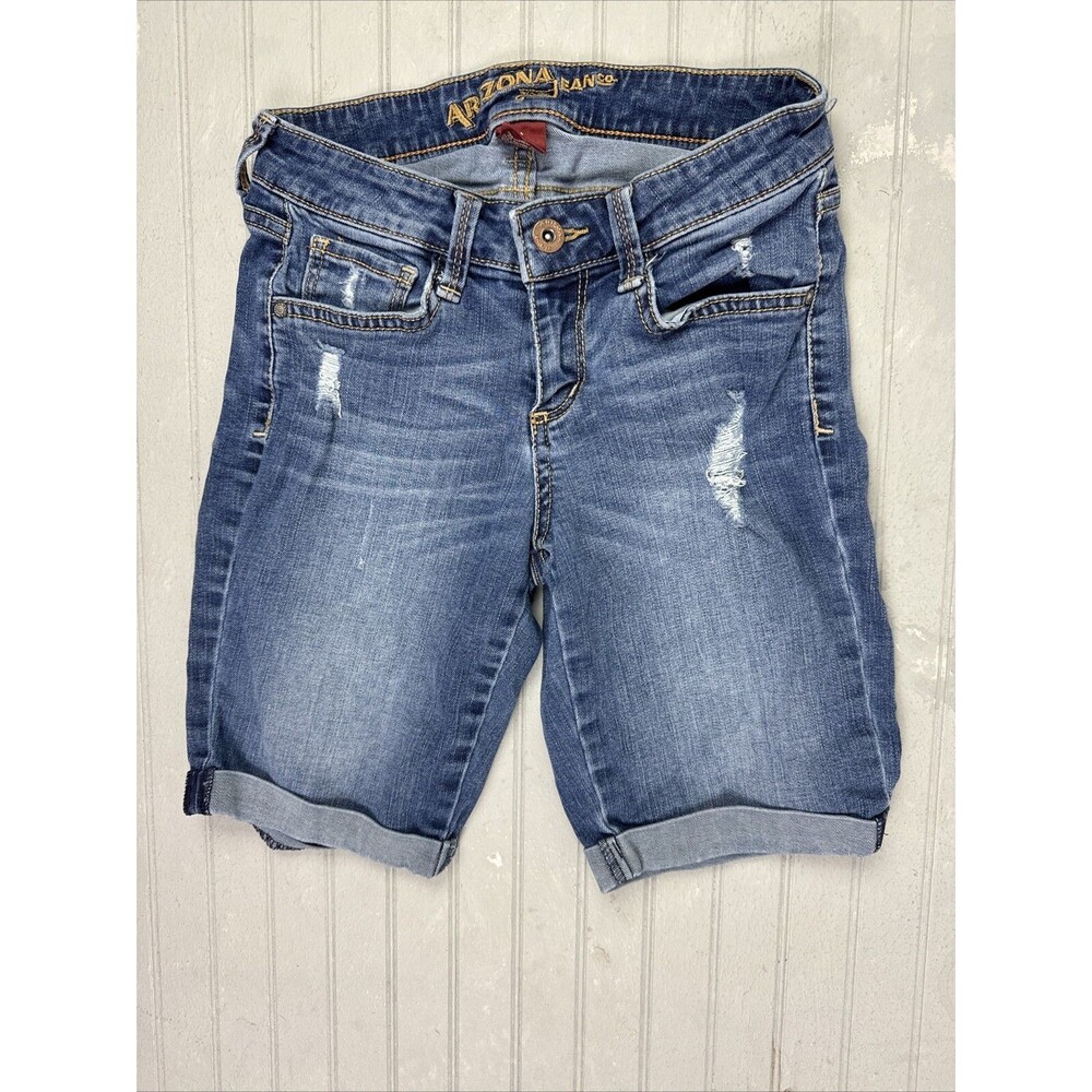 Arizona Size 0 Womens Bermuda Shorts Distress Stretch Low Rise
